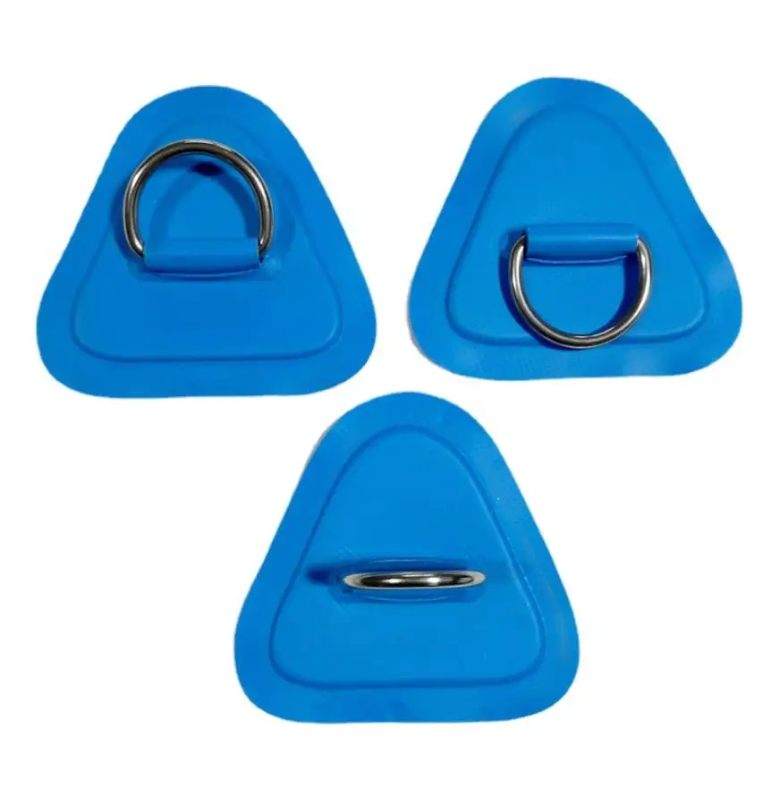 3Pcs 9Mm Opblaasbare Boot Kajak D-Ring Pad Patch Pvc Marine D-Ring Pad Rvs vaste Gesp