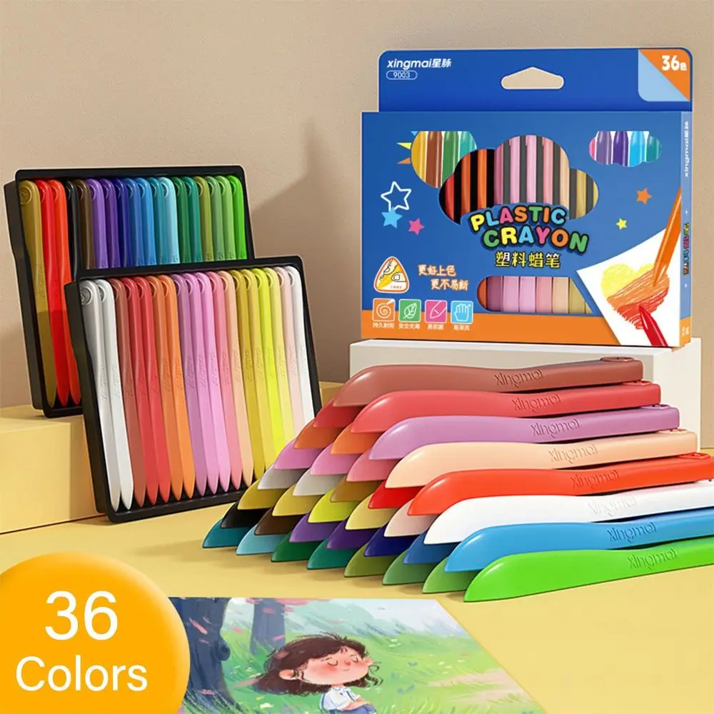 12/18/24/36 Colors Gift Erasable Washable Triangle Shape Do Not Dirty Hands Oil Painting Stick Crayon Painting Tools