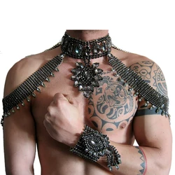 CUIER Strong Black Shoulder Choker Jewelry for Man Necklace Drag Queen's Accessories Special Shows