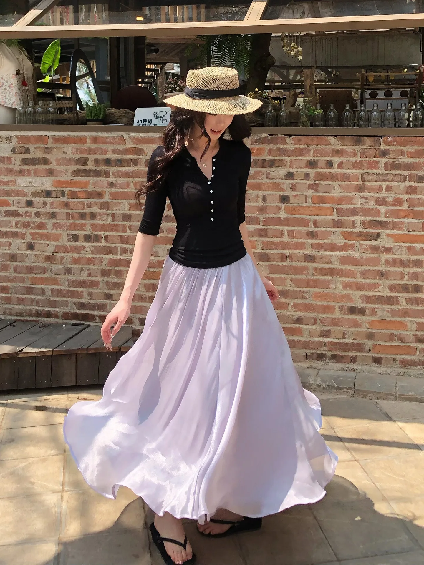 

Женское универсальное летнее модное платье из полиэфирного волокна SadSoil Heavy Industry с длинными рукавами из шифона