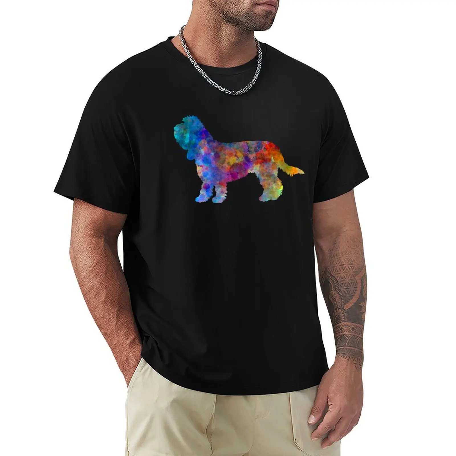 Grand Basset Griffon Vendeen in watercolor T-Shirt t shirts for man slim fit T-Shirt