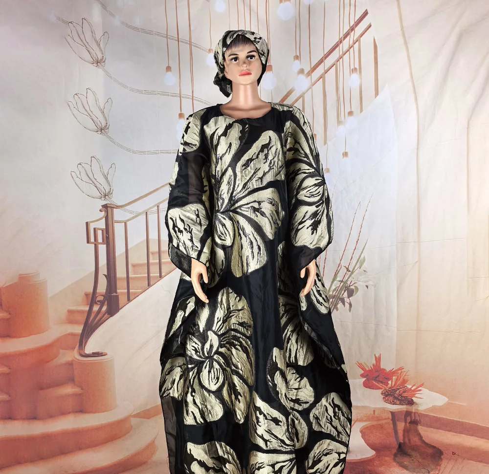 فساتين تركيا نمط جديد للمرأة الفاخرة الأنيقة 2025 طقم مكون من قطعتين امرأة أفريقية بوبو ارتداء وشاح الرأس ملابس أفريقيا #5