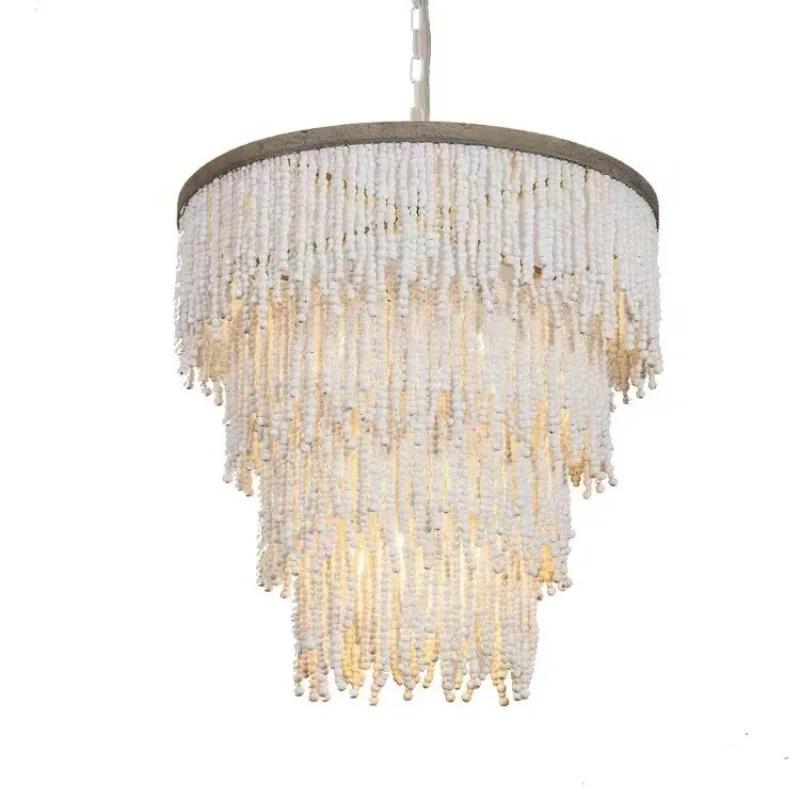 

Creative French pastoral bohemian fringed chandelier living room dining room bedroom