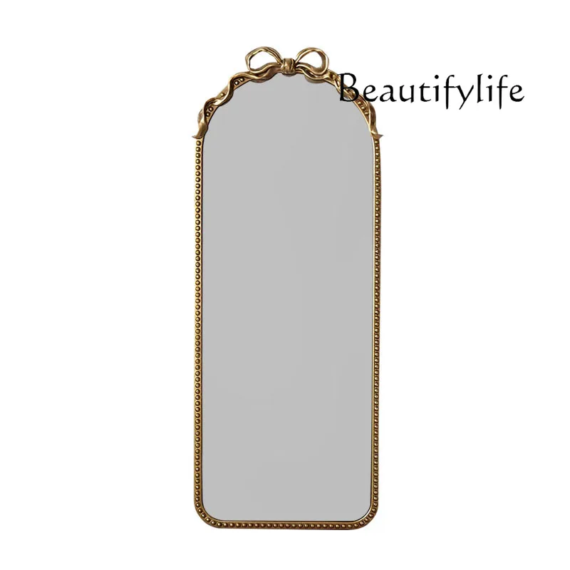 

Custom. French Entry Full-Length Mirror Bowknot Floor Mirror Bedroom Wall Hangings Cloakroom Design Master Mirror