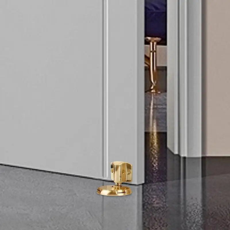 Floor Door Stopper No Drill Adjustable Door Bumper Windproof Architectural Hardware Silent Wall Protector For Living Room