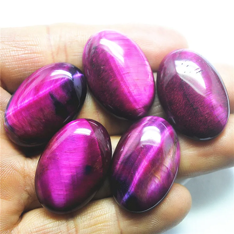 

5 шт. натуральных розовых кабошонов из тигрового глаза, овальные бусины, размеры 13x18 мм, 20x30 мм, для изготовления ювелирных изделий своими руками, полезно для здоровья.