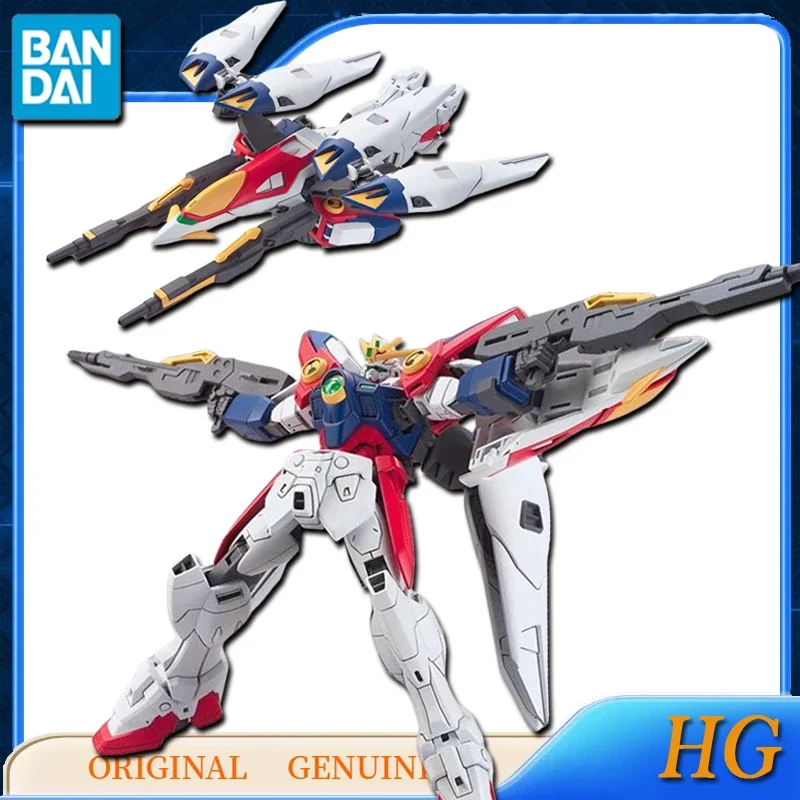 Bandai-Figuras originais do anime genuíno para crianças, WING Gundam ZERO, brinquedos para meninos e meninas, ornamentos modelo colecionáveis, HG XXXG-00W0