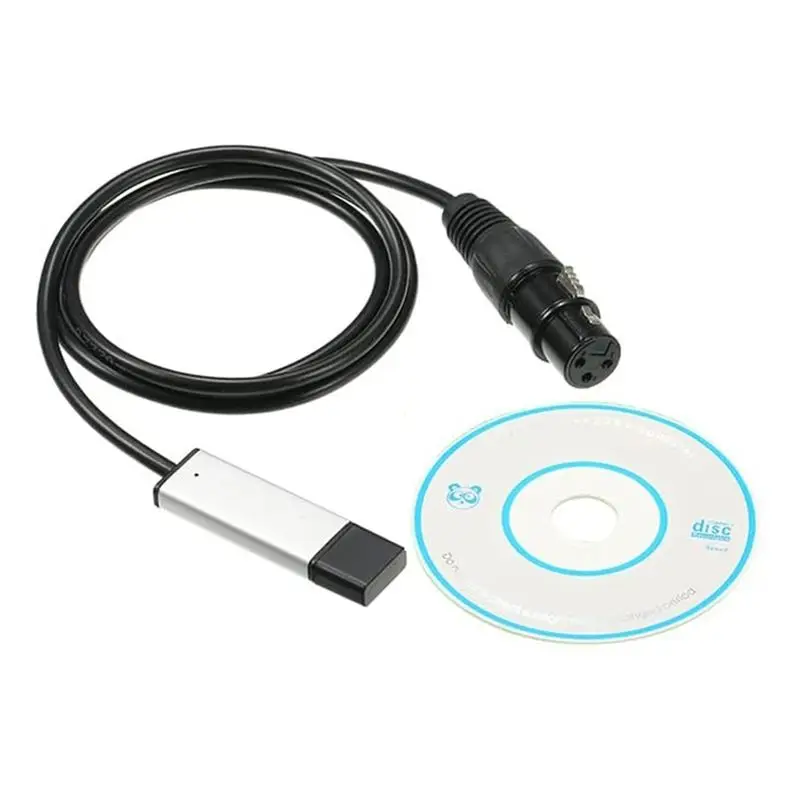 USB Naar DMX Interface Adapter Kabel Voor Stage Disco Moving Head Licht Computer PC DMX512 Controller Signaal Conversio-ABQU