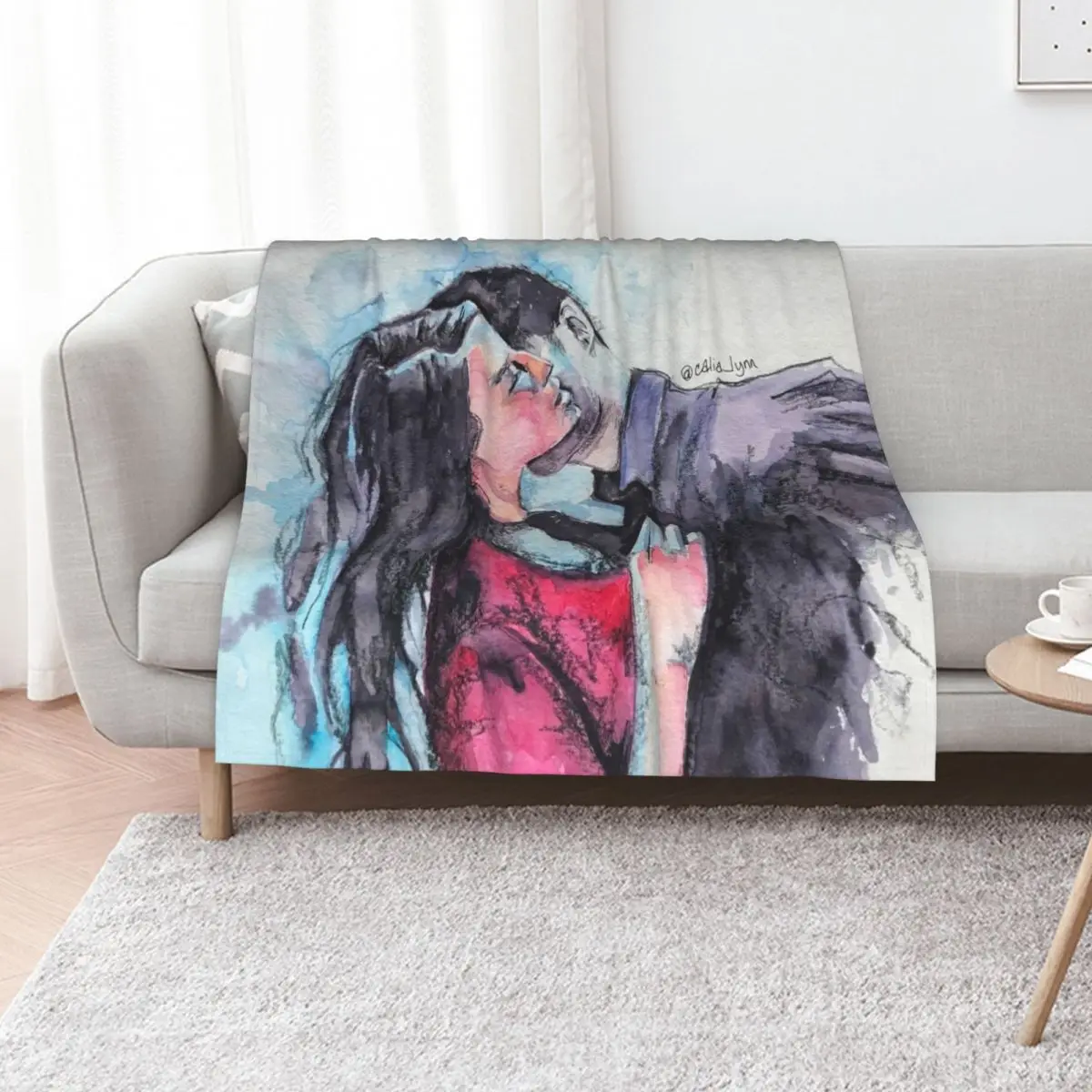 Deckerstar - Hearts Tethered Throw Blanket halloween Summer Beddings Cute Blankets Sofas Of Decoration Summer Blankets