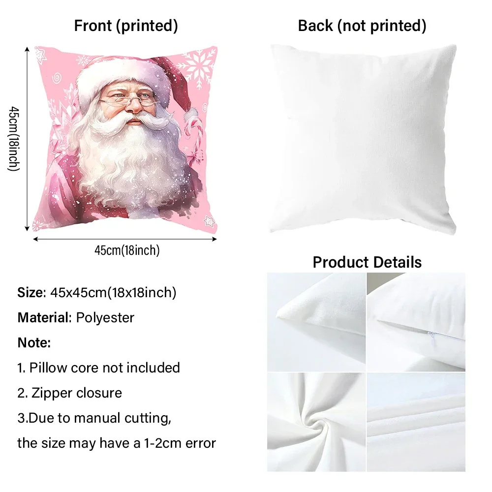 Christmas decoration pillowcase Merry Christmas Santa Claus Christmas Tree pattern suitable for home room Sofa cushion cover