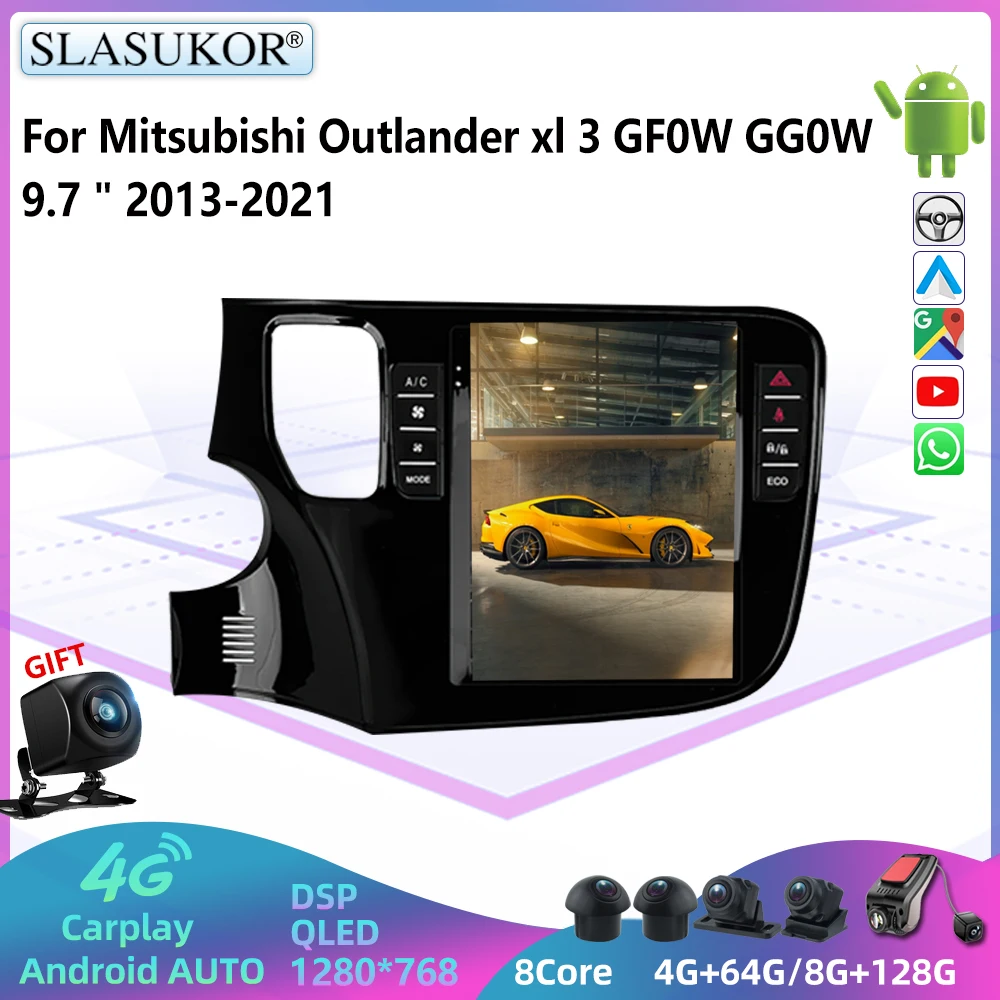 9.7 inch car GPS radio, Android multimedia player, DSP, stereo system, applicable to Mitsubishi Outlander 2012-2018