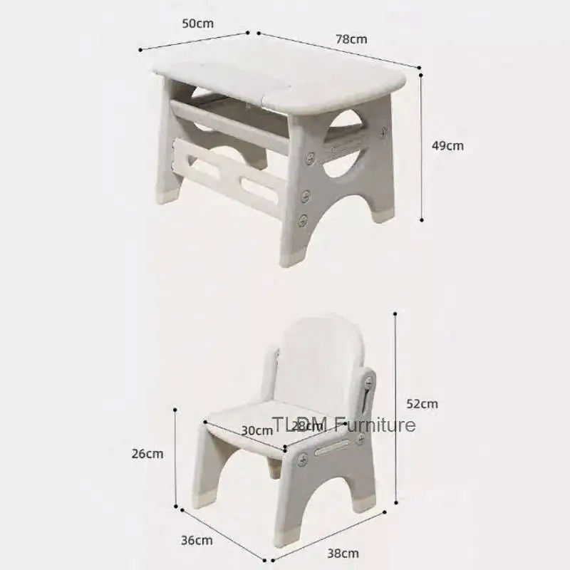 مجموعة رياض الأطفال البلاستيكية للأطفال المنزل الأطفال لعبة طاولة التعلم الأثاث مكتب وكرسي طاولة الدراسة لعبة مكتب p #6