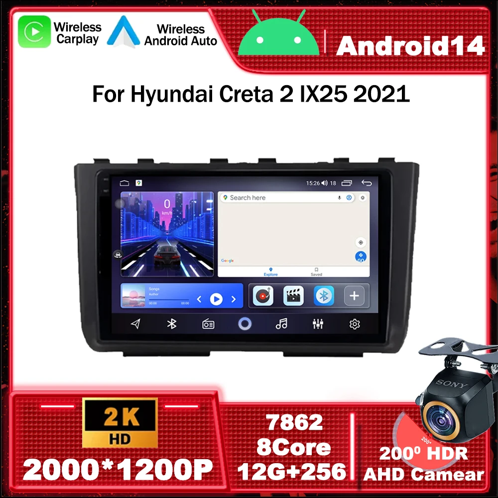 

Android 13 Car Radio Multimedia Video Player Navigation GPS For Hyundai Creta 2 IX25 2021 WIFI DSP QLED BT Head Unit No 2din dvd