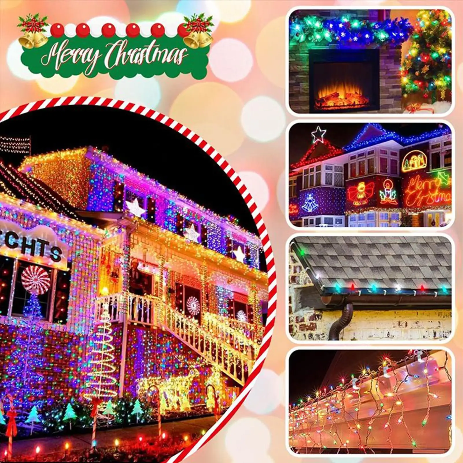 Christmas Light Gutter Clips 10-Piece Outdoor Christmas Reindeer String Light Hook Clips Weather-Resistant Silicone Lamp Hanger