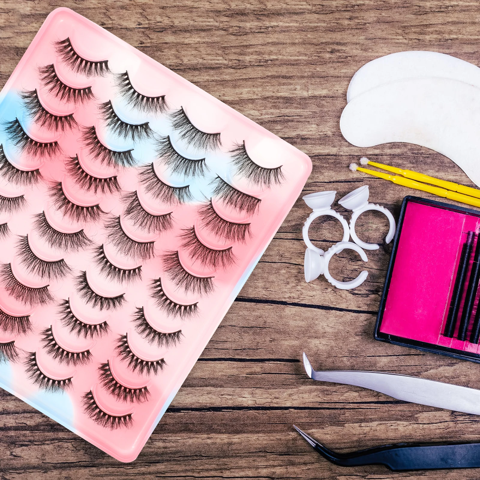 

20 Pairs Imitation Eyelashes Strip Artificial False Natural Look Extension Bulk Lashes Reusable Safe Durable