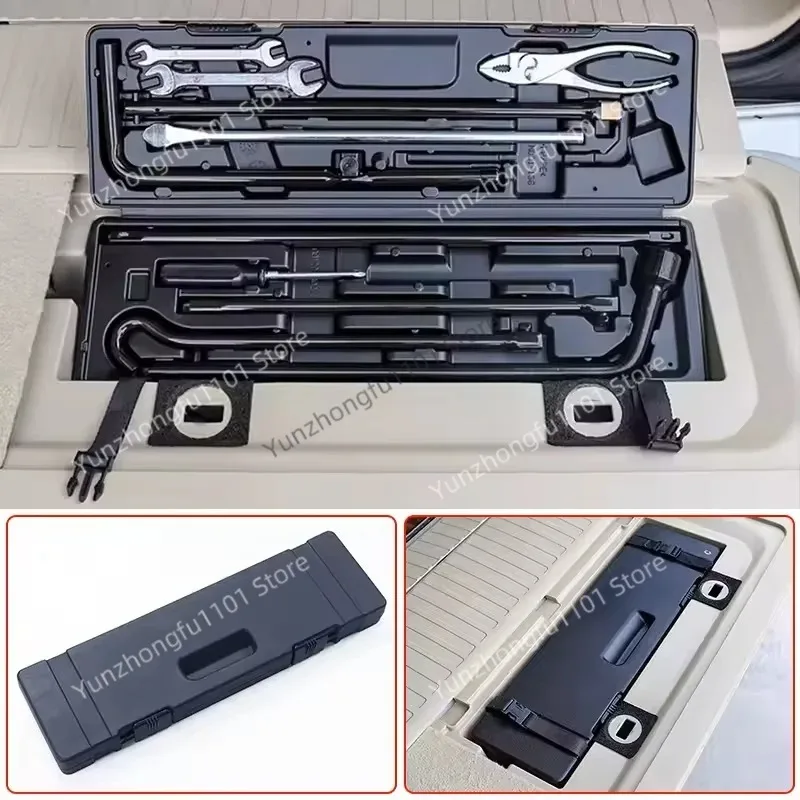 Auto Emergency Toolbox For 08-20 LC200 , with Car Tool Kit Wrench Spare Tire Rocker