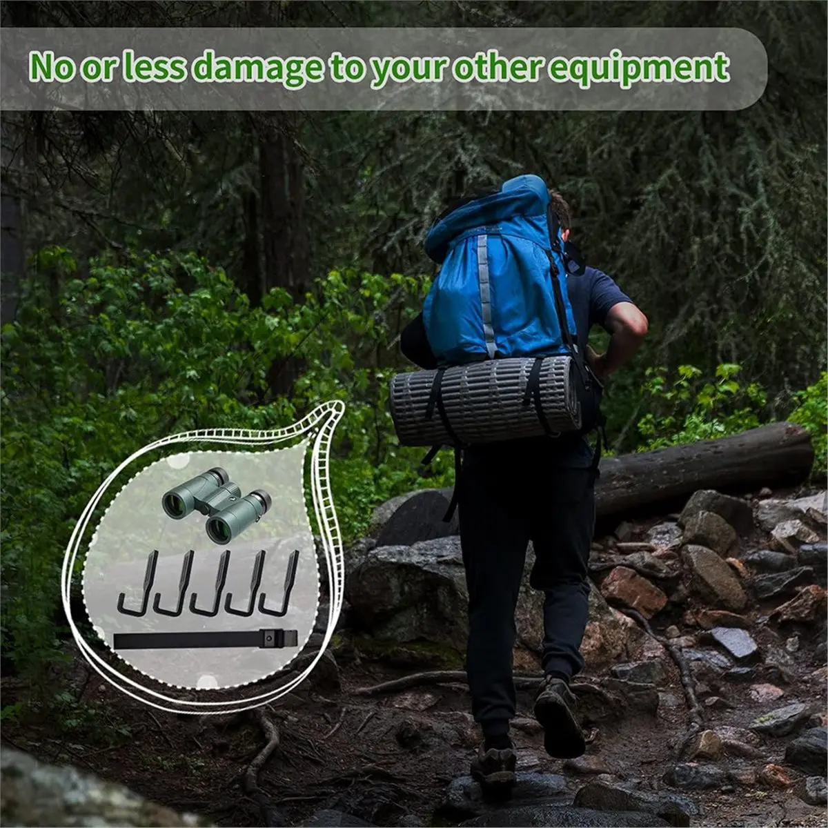 

Treestand Strap Gear Hangers with 6 Large Hooks Multi-Hook Accessory Holder Outdoor Tree Stand Gear Hanger