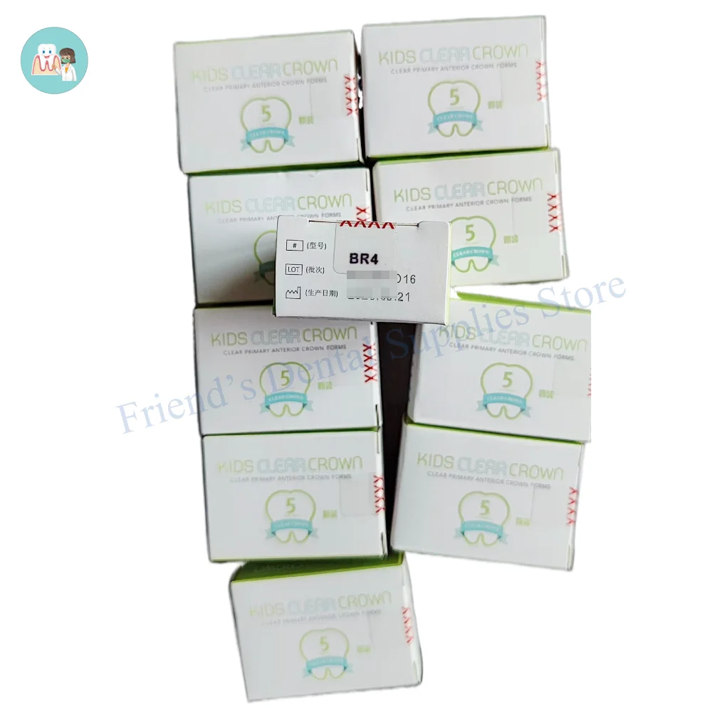 

5-Piece Refill Pack Korea Shinhung Kids Clear Crown Dental Transparent Anterior Crown Forms for Primary Teeth