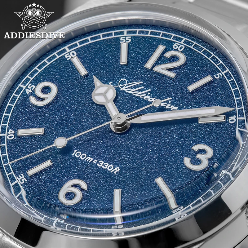ADDIESIDIVE Luxury Men’s Watch VH31 Japan Quartz 36mm 316L Stainless Steel BGW9 Lume 100M Waterproof Bubble Glass Retro Diver