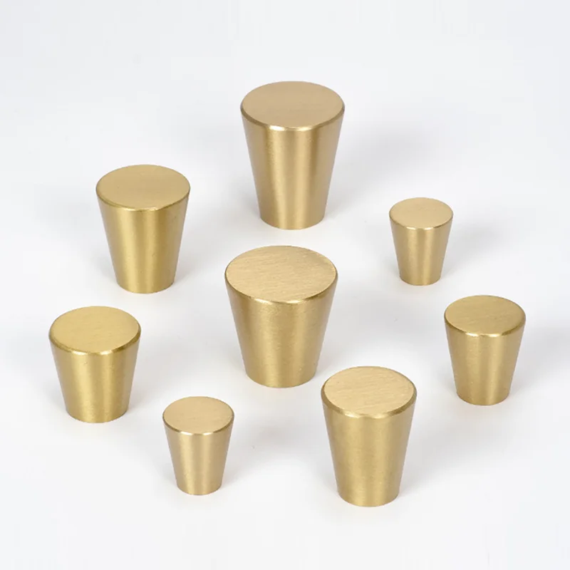 4PCS Cone Shaped Brass Handle Light Luxury Cabinet Door Wardrobe Cabinet Door Handle French Cabinet Drawer Handle Accessories