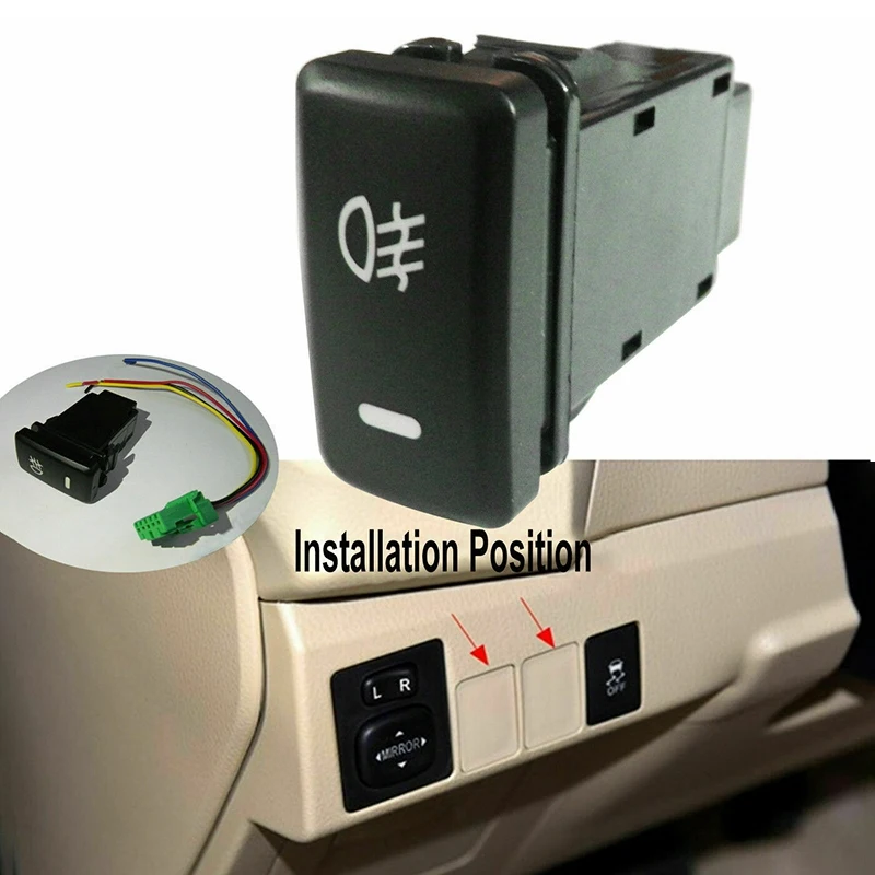 

ABHY-4-полюсный кнопочный переключатель 12 В со светодиодными фоновыми индикаторами для противотуманных фар Светодиодная панель DRL (33X22 мм)