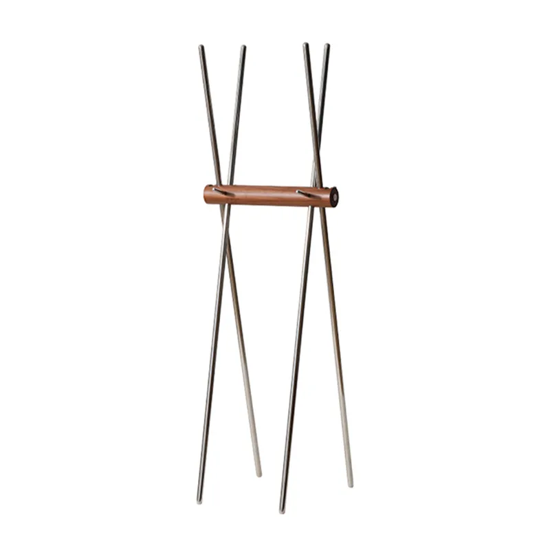 

Simple and creative X-shaped coat rack, solid wood stainless steel vertical hanger, fashionable living room clothing store