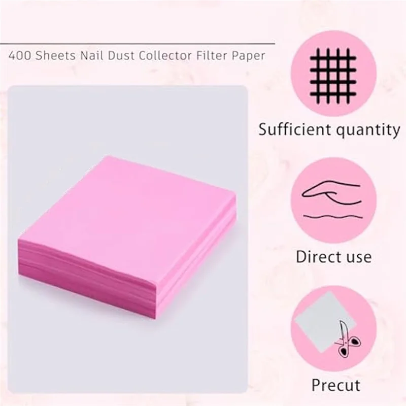 

ABBP-400 Sheets Nail Dust Collector Filter Paper Disposable Nail Dust Suction Collector Filters Paper Sheets For Salon