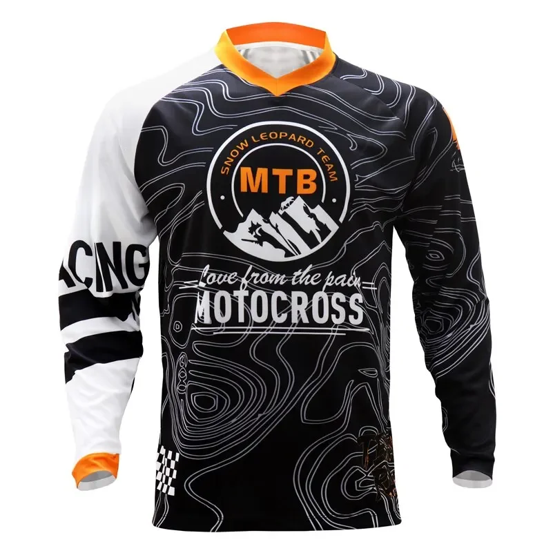 RPET manga comprida ciclismo vestuário, MTB off road tops, motocicleta Downhill Jersey, ginásio de bicicleta, esportes legais, preto, novo, 2021