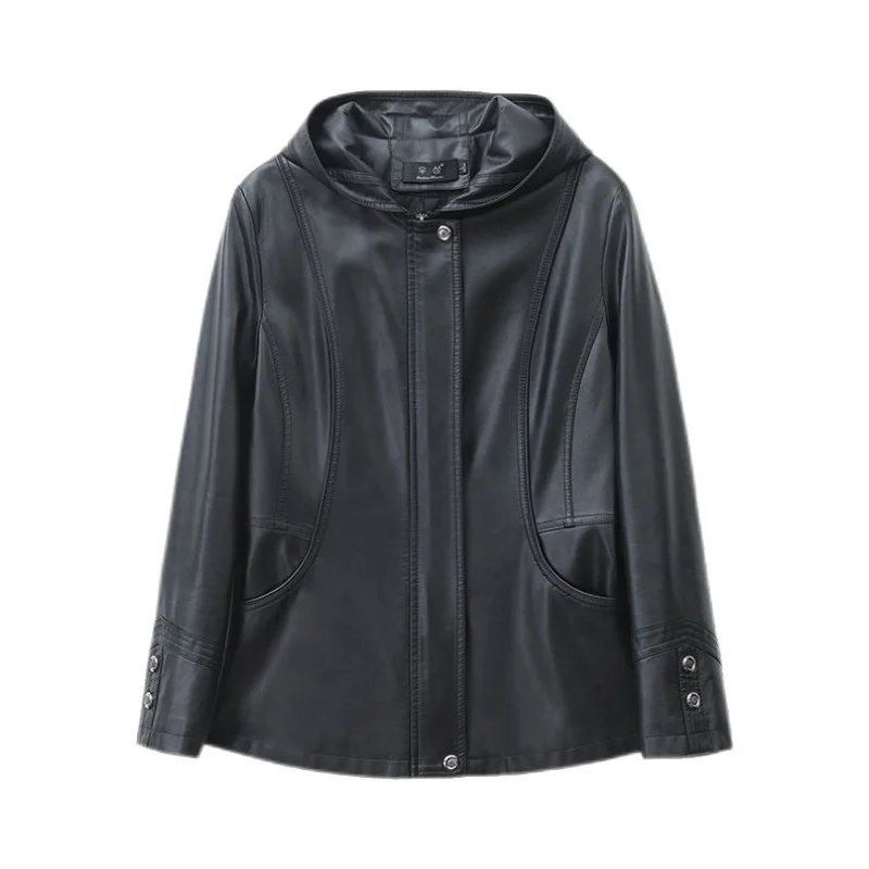 Haining Echt Leren Jaet Dames Casual Slim Fit Schapenvachtjas Grote Maat Bovenkleding Lente Herfst Nieuw Sle