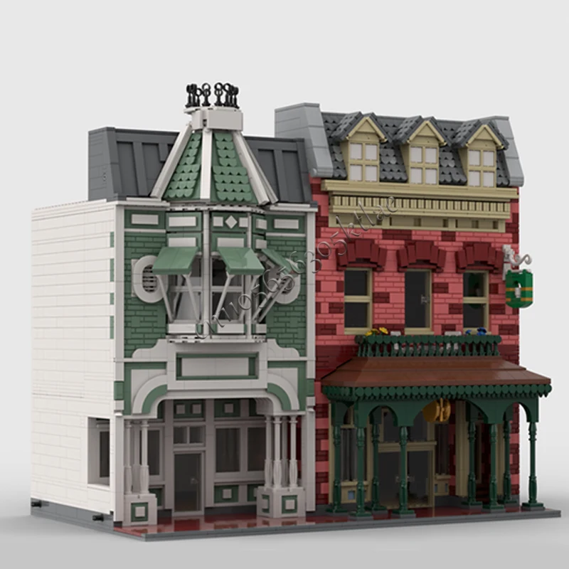 1789 قطعة مشهد شارع المدينة المملكة السحرية مخبز الشارع الرئيسي 4 MOC تخصيص وحدات بنة لتقوم بها بنفسك لعبة عيد الميلاد هدية