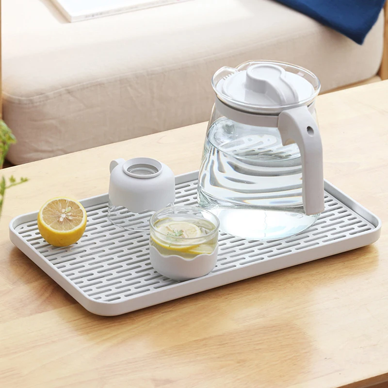 Double Layer Drain Tray Rectangle Drain Plate Drain Board Cup Holder Kitchen Drain Shelf Sink Multipurpose Storage Rack