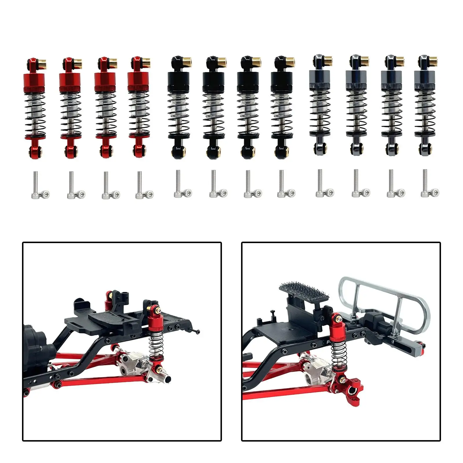 4x RC Car Shock Absorber Damper DIY Accs Aluminum Sturdy for 1/24 D90 Fcx24M D110