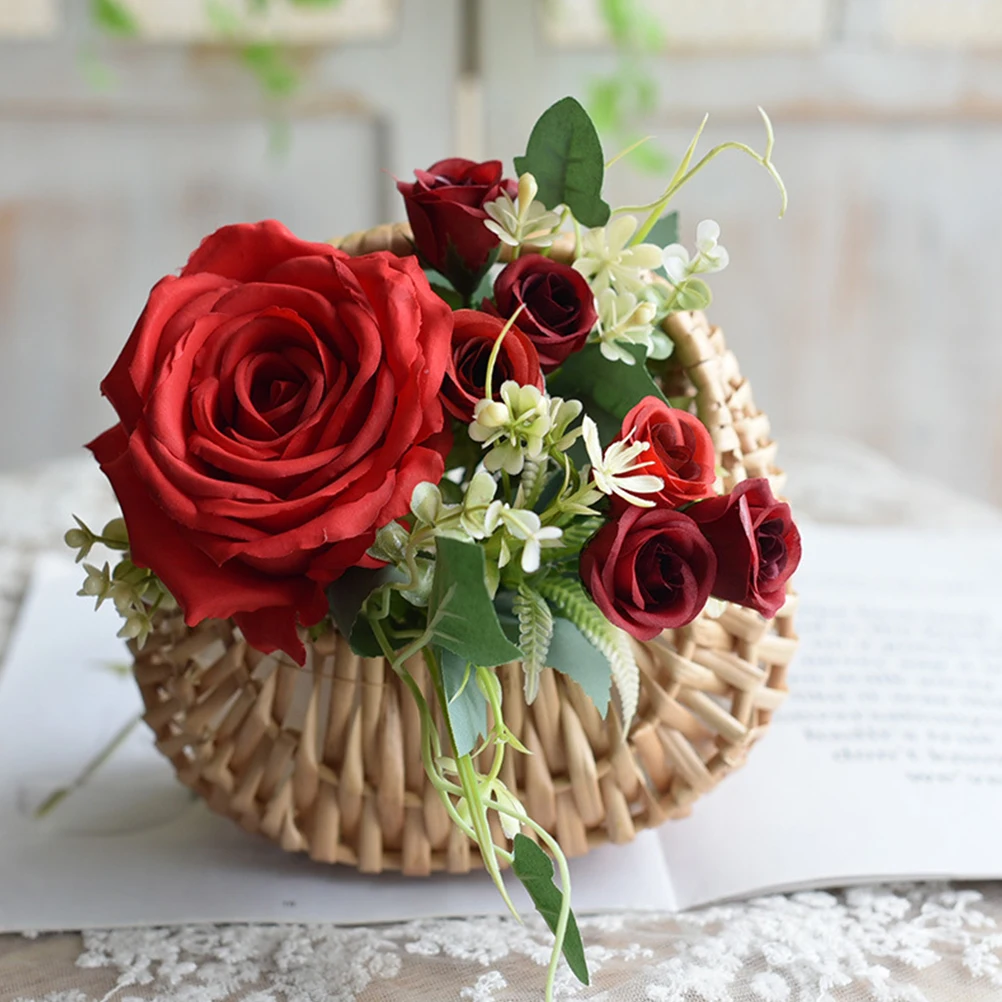 

3pcs Small Wicker Basket Flower Baskets for Small Flower Basket Wedding Decor Storage H Natural Home Garden Party