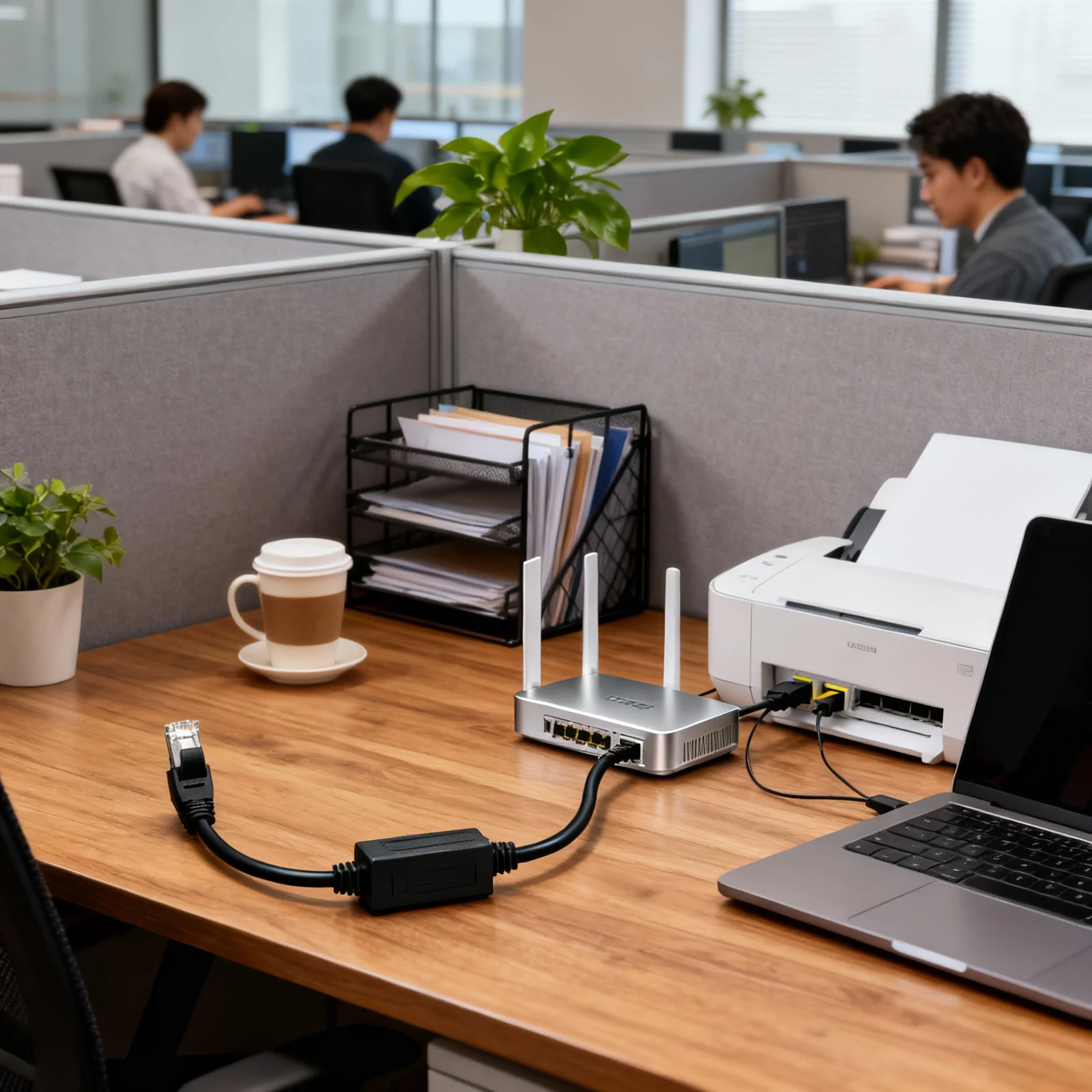 Rj45 إلى 3 الفاصل محول Lan شبكة كابل تمديد لجهاز التوجيه مجموعة الصندوق العلوي موصل إيثرنت سميكة Pcb