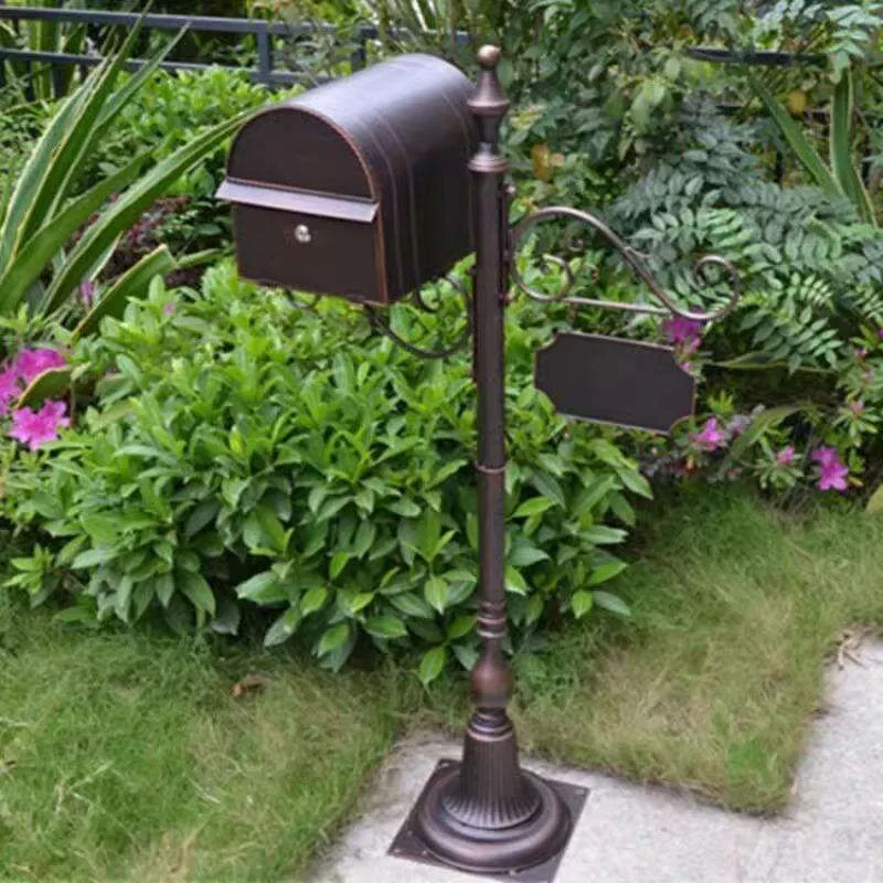 European Retro Mailbox Outdoor Villa Community Garden Letter Box Wrought Iron Outdoor Rain-Proof Inbox