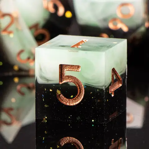 Набор кубиков DND из смолы с острыми краями, кости ручной работы D and D Dungeon and Dragon Dice, ролевые игры в ролевые игры...