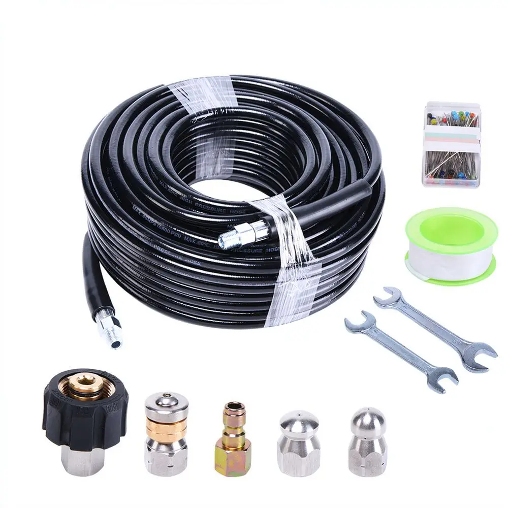 Pressure Washer Sewer Jetter Kit Drain Cleaner Hose Attachment For Karcher Bosch Lavar Pipe Cleaning High Pressure Water Jet