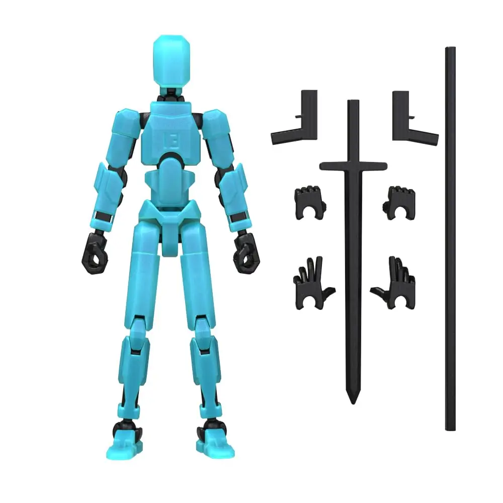 Crescer no escuro titan 13 figura de ação, montagem concluída manequim figura de ação sorte t13 figura de ação brinquedo 3d impresso móvel