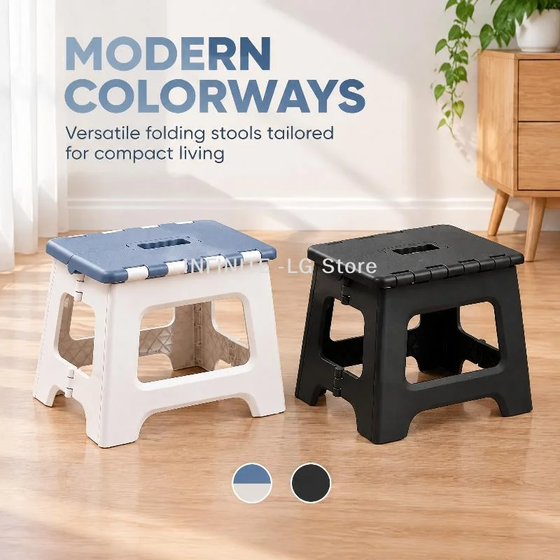 1Pcs Durable Construction Stylish Portable Foldable Stool For Indoor Outdoor Use Compact Design Saves Space Home Essentials