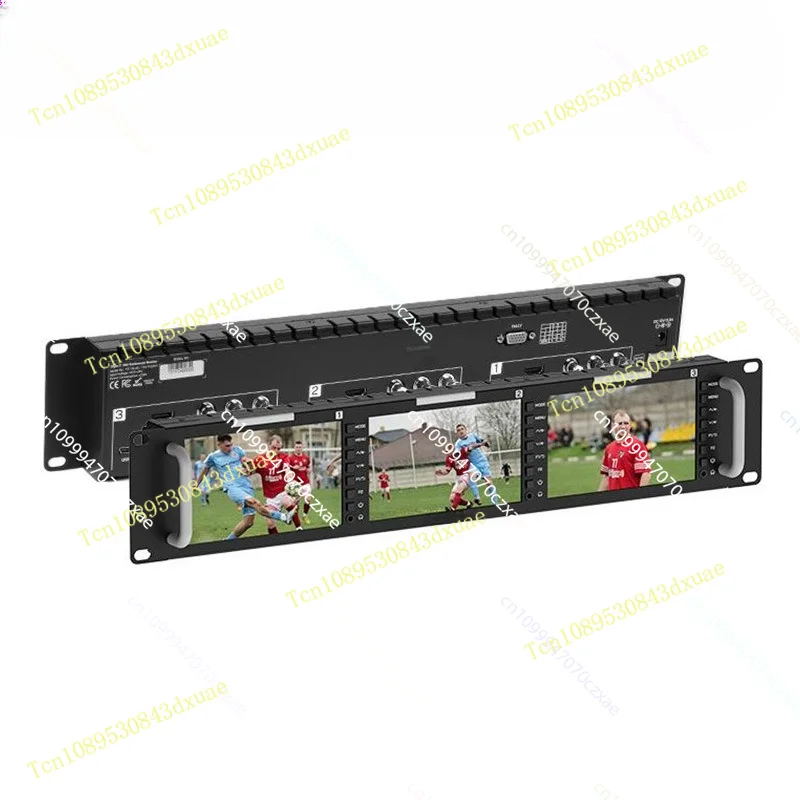 5.5 Inch 2RU Triple Full High Definition Broadcast Grade SDI Cabinet Video Monitor