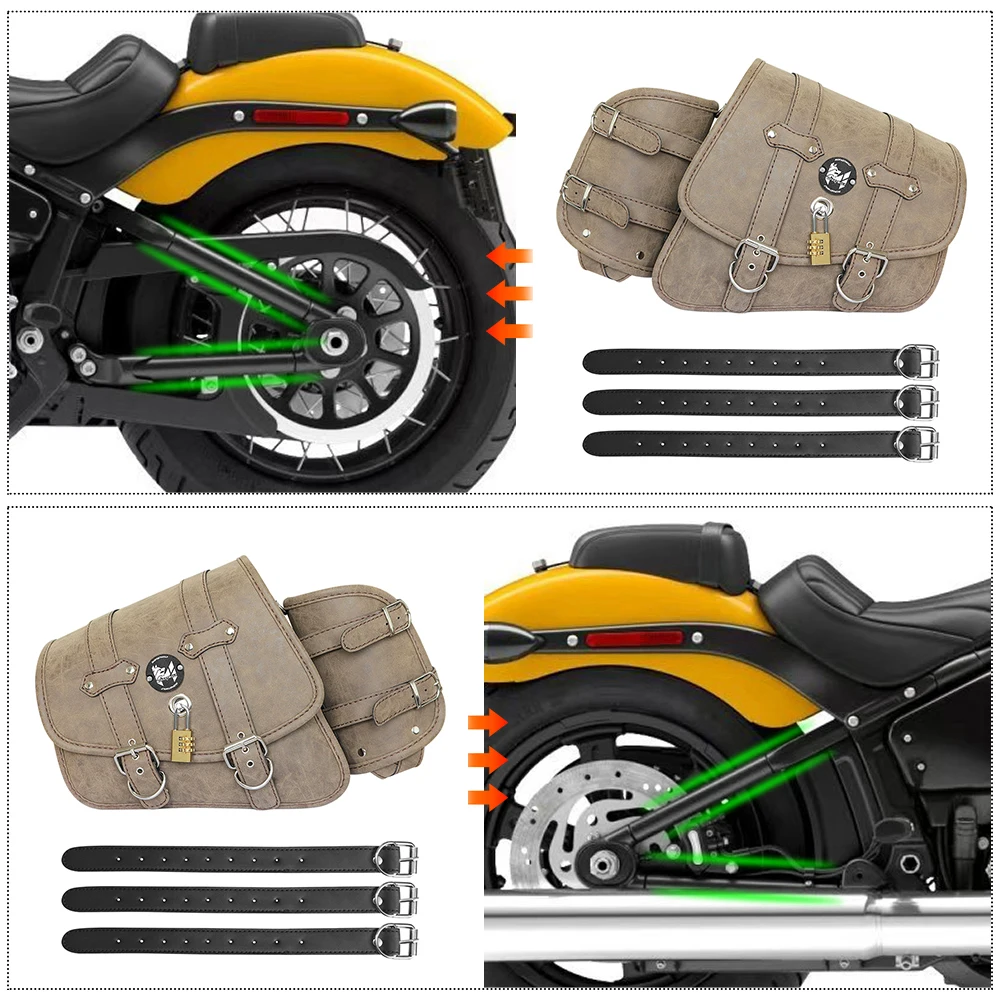 Universal motorcycle side bag hanging bag cruise motorcycle side belt binding installation artificial leather waterproof