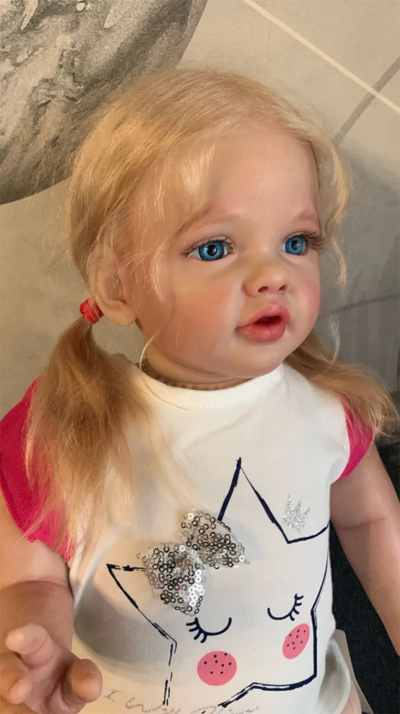 Soft Touch Fresh Tone 22'' Betty Reborn Doll Kit Unfinished Unpainted DIY Blank Parts,with Cloth Body and Eyes for Reborn Artist