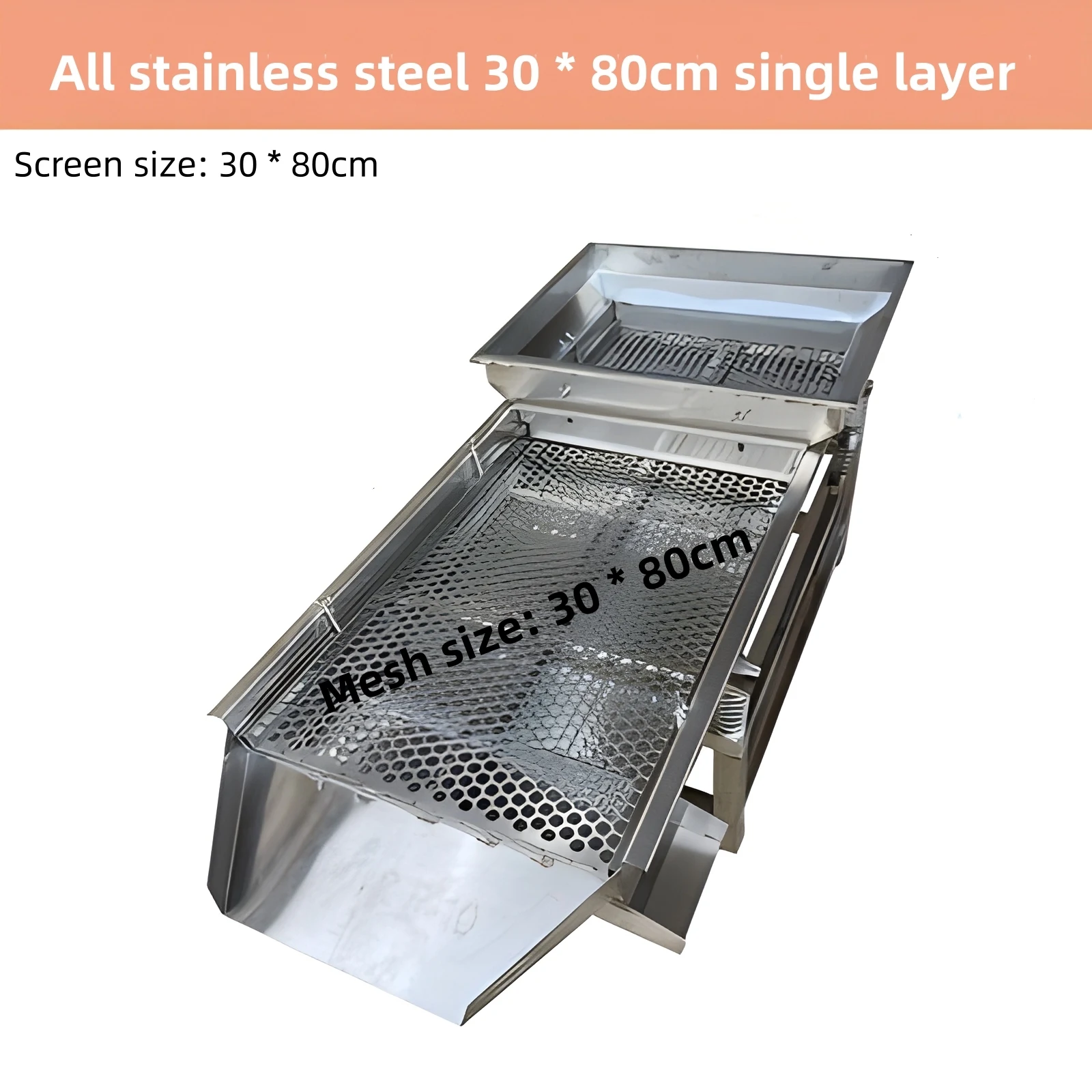 

30 * 80cm Single layer sieve stainless steel electric screen linear screening machine vibrating industrial vibrating