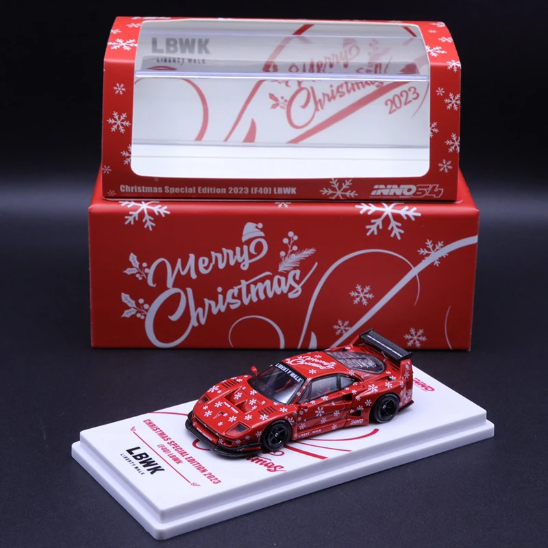 INNO 1/64 F40 X'MAS 2023 Specia Edition Christmas livery alloy car model collection display gift