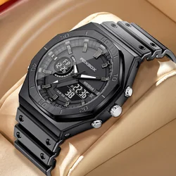 LIGE Military Sports Man Watch Digital Dual Display Quartz Watch For Men Fashion Luminous Waterproof Chronograph Men's Watches