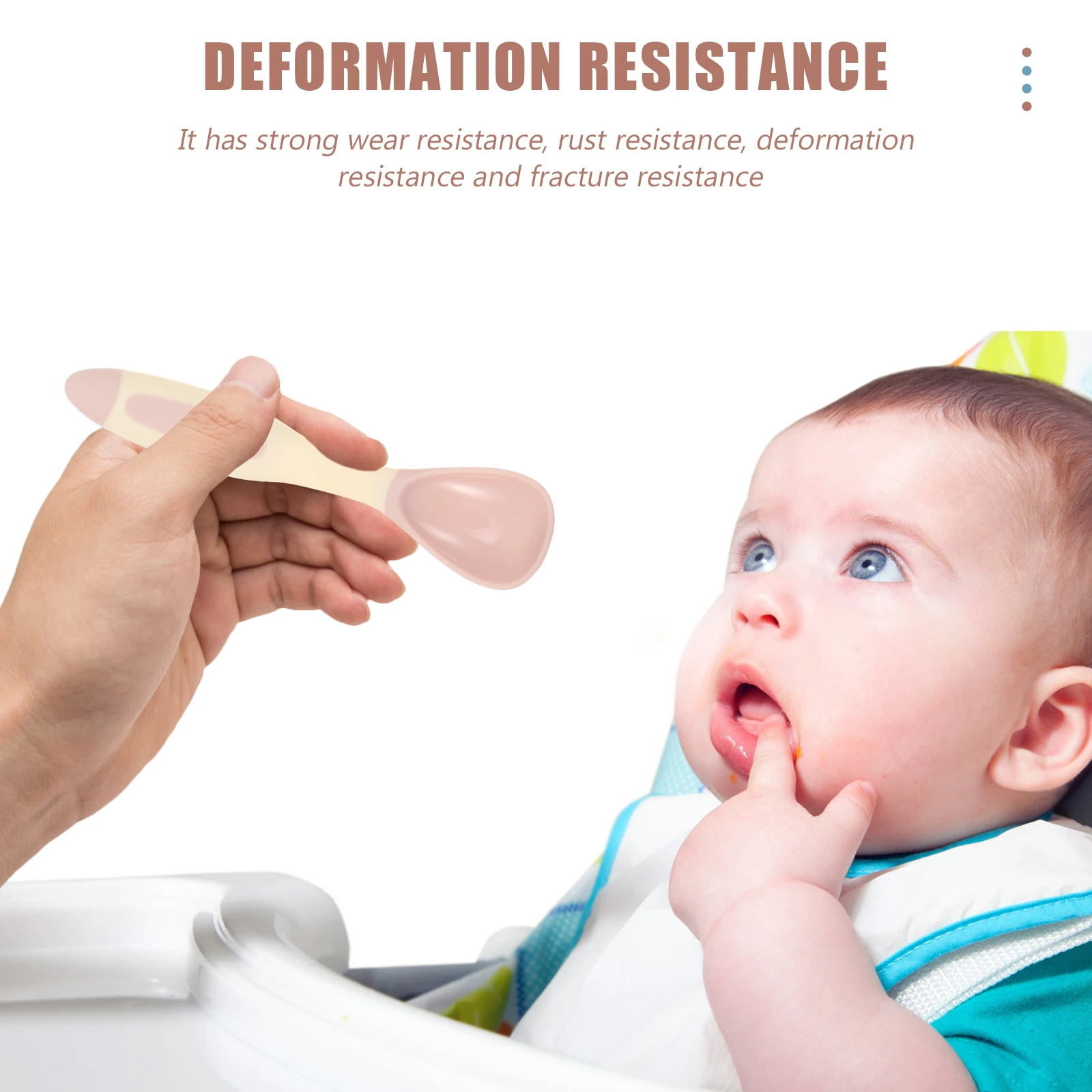 

1 set 1 Set Fork Spoon Heat-Resistant Bpa-Free Feeding Utensils -Feeding Tableware Training Cutlery