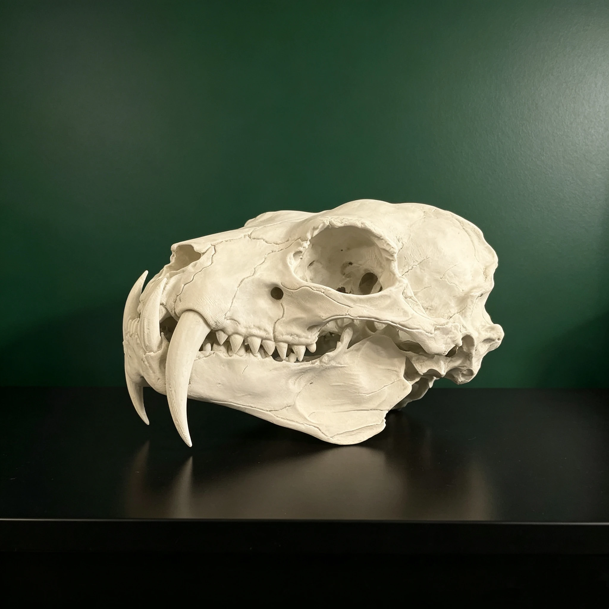3D Printed Smilodon Sabertooth Cat Skull Replica Model Prehistoric Animal Bone Statue Desktop Ornament Science Teaching Specimen