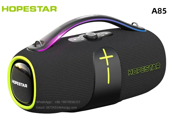 

Hopestar A80 high quality portable subwoofer speaker fully upgraded A85. IP6 waterproof, 4 play modes, 3 music file decoding