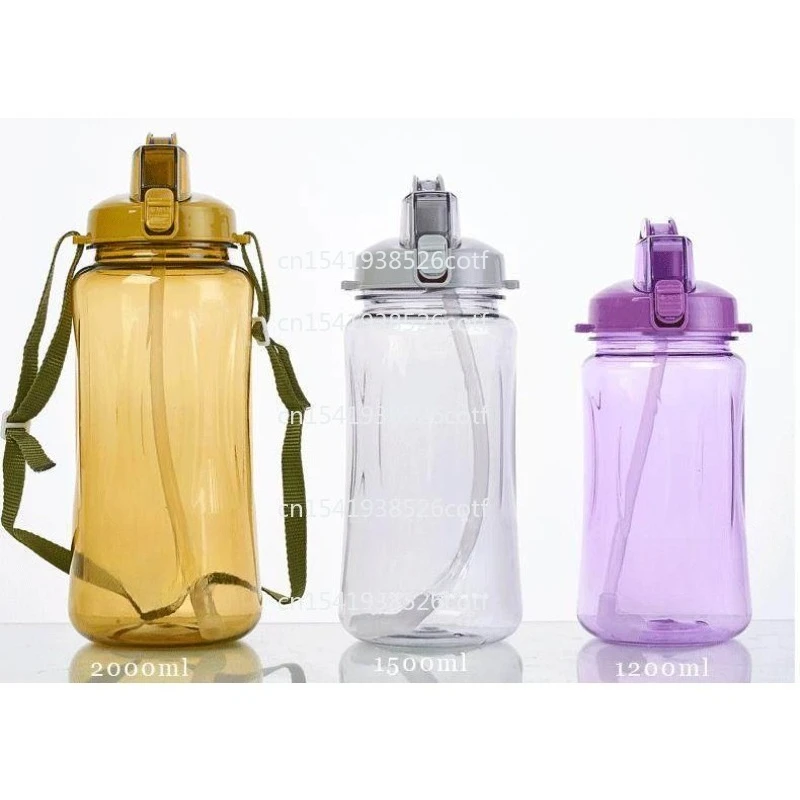 

Термостойкая спортивная бутылка для воды большой емкости с веревкой, портативная, с трубочкой, пластиковая