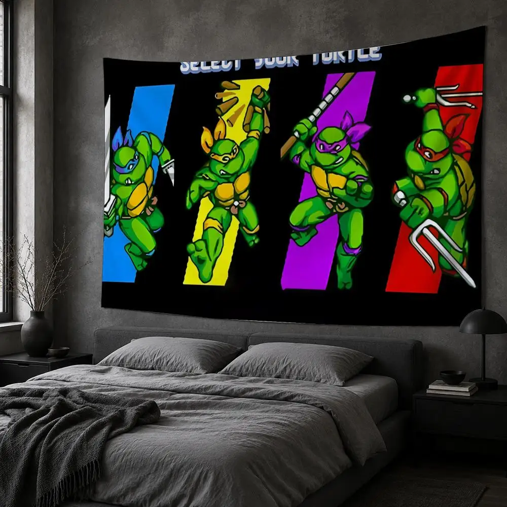 T-Teenage Mutant N-Ninja T-Turtles Tapestry Bedroom Living Room Bar Party House Home Dorm Interior Wall Decor Background Banner